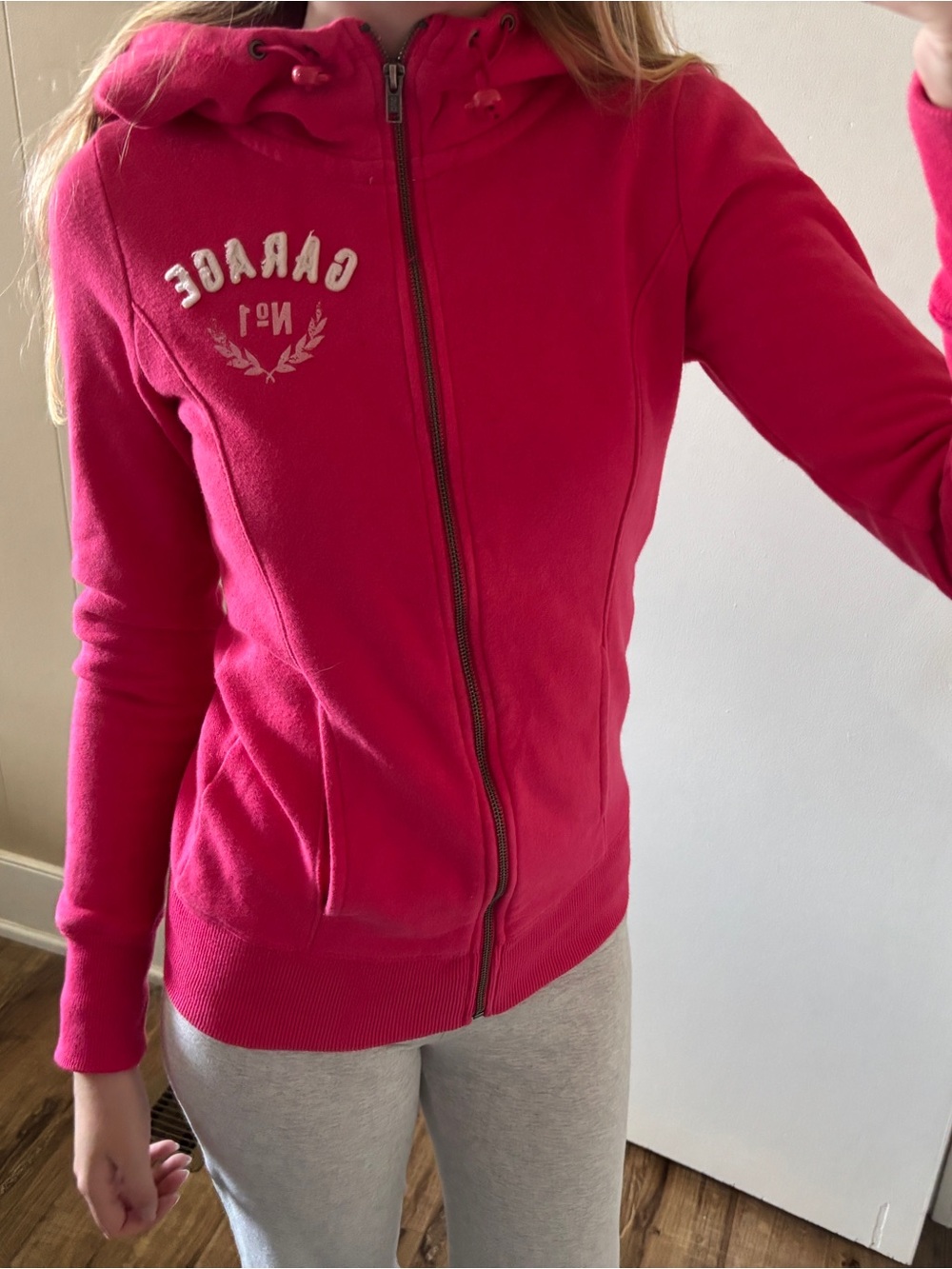 Garage Hot Pink Zip-Up Hoodie Jacket
